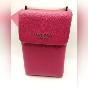 NWT Kate Spade NY Roulette Mini Pebbled Leather NS Crossbody Pink Fuchia # K6203